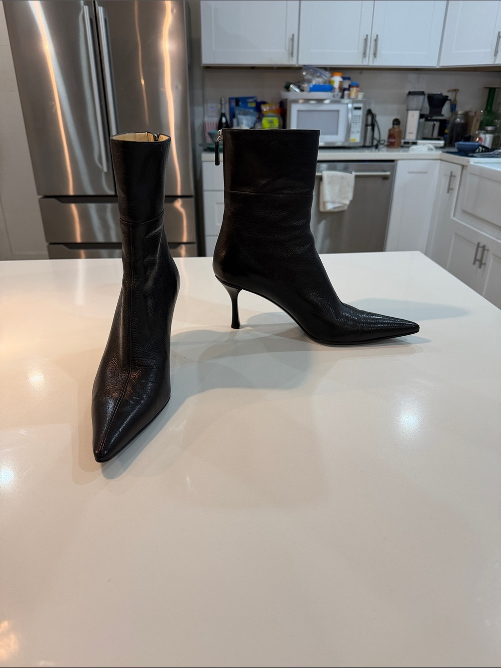 Gucci Tom Ford era Black Pointed-Toe Mid-Calf Stiletto Ankle 👢 vintage